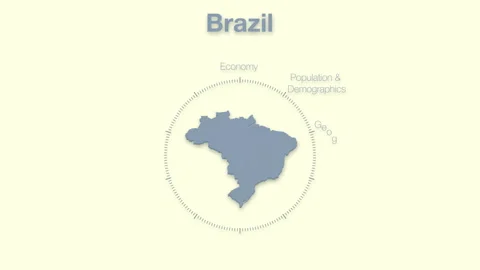 Brazil MAP revealingmotion graphics data elements Stock Footage 339863492