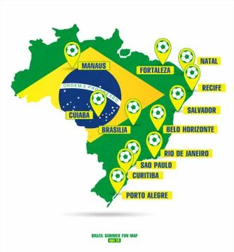 Brazil map of soccer. Illustrazione stock