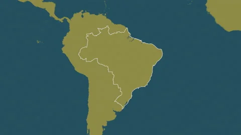 Brazil map - solid. Border. Pattern. Video stock 147488135
