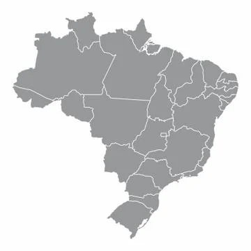 Brazil Map with states borders Stock Illustration