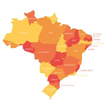 Brazil - map of states Stock Illustration