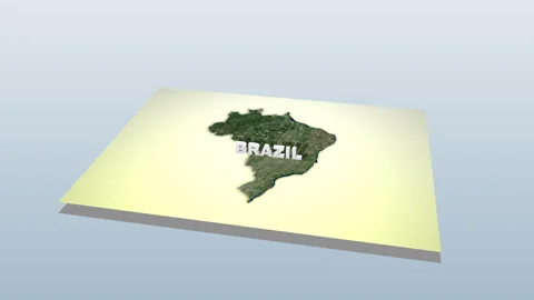 Brazil Map Unfolding Video stock 284501114