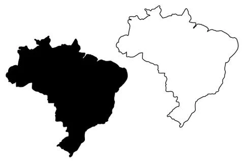 Brazil map vector Stock Illustration