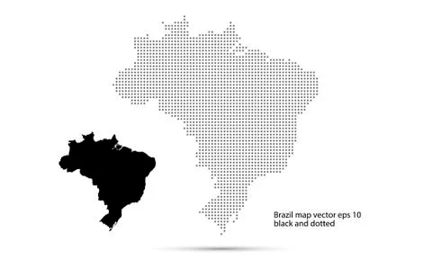 Brazil map vector, isolated background dotted background Stock Illustration