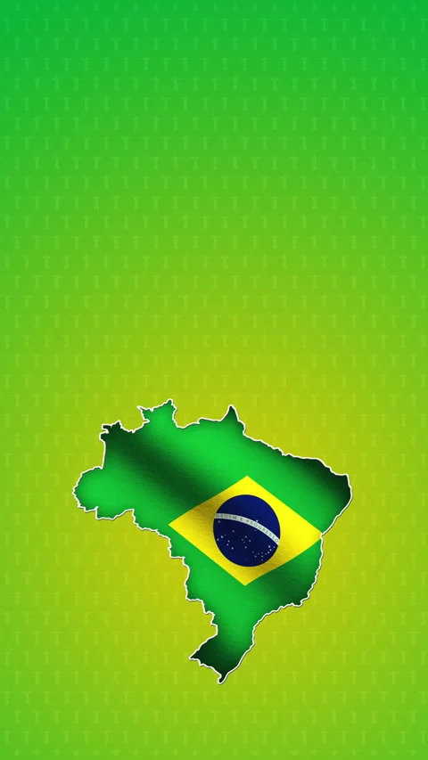 Brazil Map with Waving Flag for Modern Patriotic Background Video stock 323435358