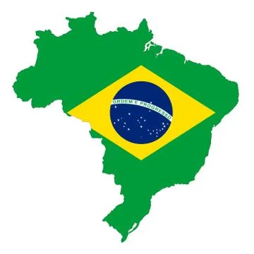 Brazil map on white background with clipping path Stock Illustration