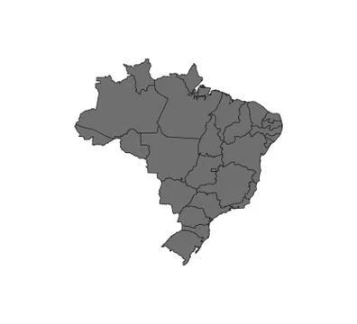 Brazil Map, on white background, vector illustration. Ilustración de archivo