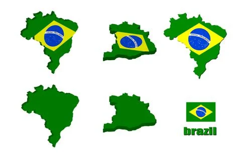Brazil map on white background. vector illustration. Stock Illustration