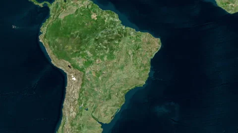 Brazil Map Zoom Stock Footage