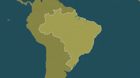 Brazil map - zoom. Regions. Pattern. Stock Footage 147490602