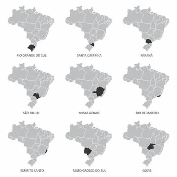 Brazil maps set Stock Illustration