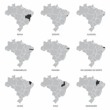 Brazil maps set Stock Illustration