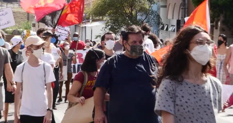 BRAZIL, MAY 29, 2021: Protest against the Brazilian President Bolsonaro Stock Footage 154876860