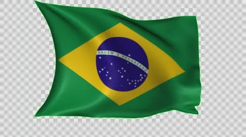 Brazil national flag animation; loop-ready Stock Footage 64229272