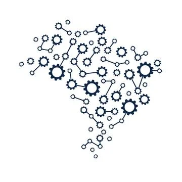 Brazil Network Map.Vector Illustration Stock Illustration