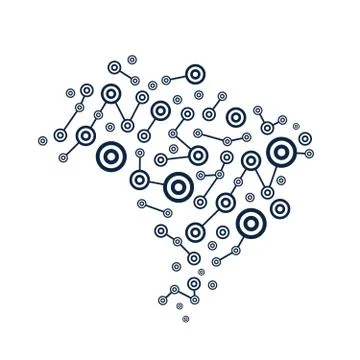 Brazil Network Map.Vector Illustration Stock Illustration