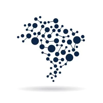 Brazil Network Map.Vector Illustration Illustrazione stock