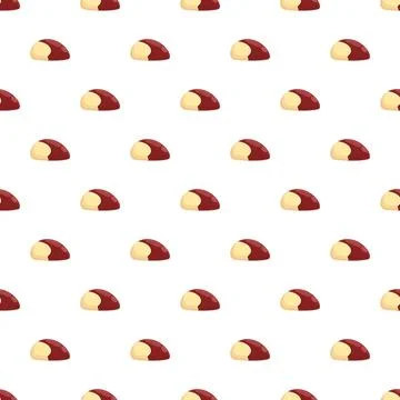 Brazil nut halves repeating seamless pattern design Stockillustratie