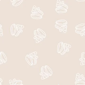 Brazil nut line seamless pattern Stock Illustration