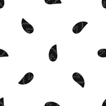 Brazil nut pattern seamless black 스톡 일러스트