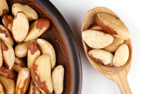 Brazil nut is a source of selenium and for a healthy diet Stock Photos