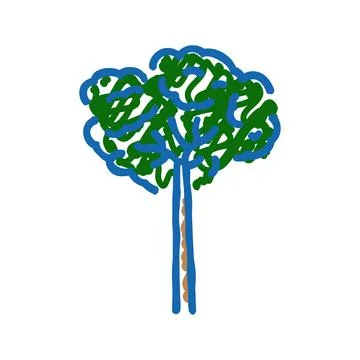 Brazil nut tree icon doodle illustration Illustrazione stock