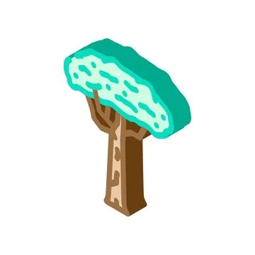 Brazil nut tree isometric icon vector illustration Illustrazione stock