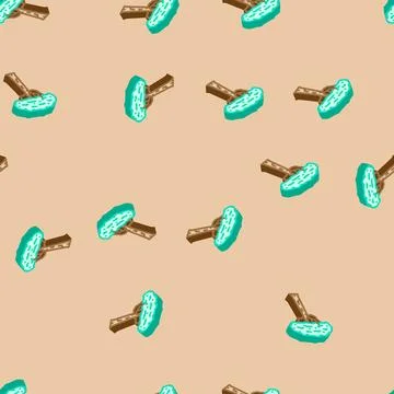 Brazil nut tree isometric icon seamless pattern Illustrazione stock