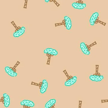 Brazil nut tree vector seamless pattern Stock Illustration