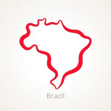 Brazil - Outline Map Stock Illustration