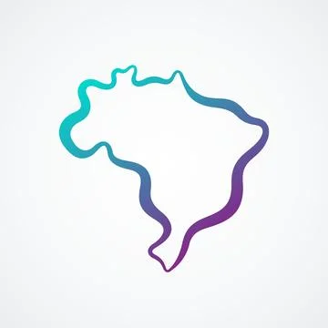 Brazil - Outline Map Stock Illustration