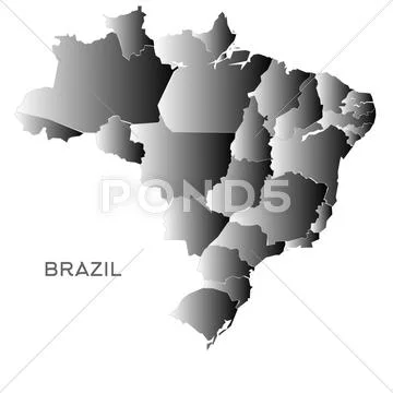 Brazil map silhouette Royalty Free Vector Image