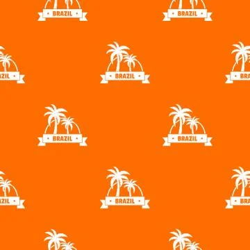 Brazil palm pattern vector orange Illustrazione stock