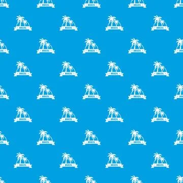 Brazil palm pattern vector seamless blue Illustrazione stock