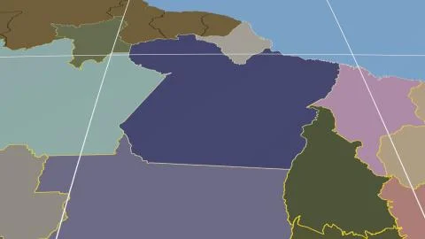 Brazil - Para outlined on solid map イラスト素材