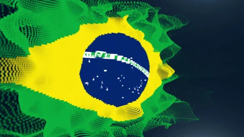 Brazil Particle Flag Stock Footage 176388423