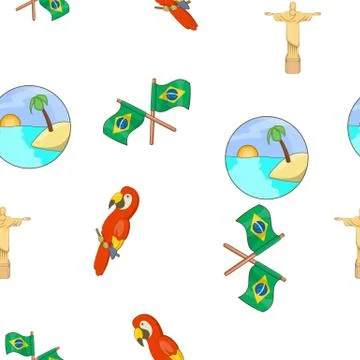 Brazil pattern, cartoon style Illustrazione stock
