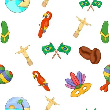 Brazil pattern, cartoon style Stockillustratie