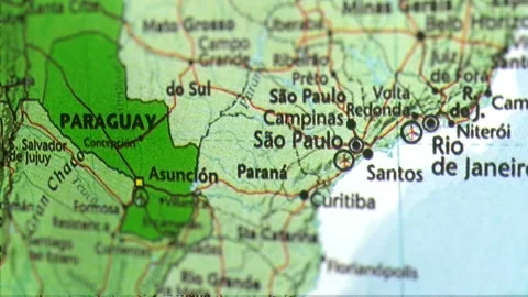 Brazil On The Physical Map Of The World. Stock Footage 109062890