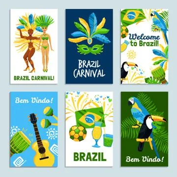Brazil Poster Set Stockillustratie