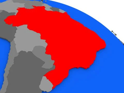 Brazil in red Stock Illustration