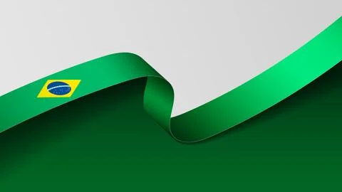 Brazil ribbon flag background. Stock Illustration