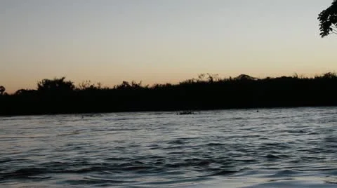 Brazil river sunset Stock-Footage 11140390