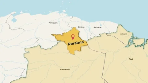 Brazil Roraima Map Animation – State Highlight | 4K Vídeos de archivo 347461994