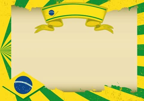 Brazil scratched horizontal background Stock Illustration
