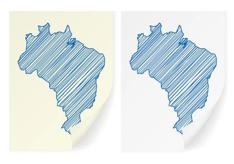 Brazil scribble map Stock Illustration