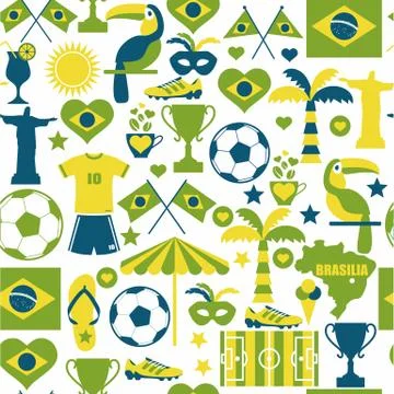 Brazil seamless background. Stock Illustration