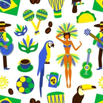 Brazil seamless pattern Stock Illustration