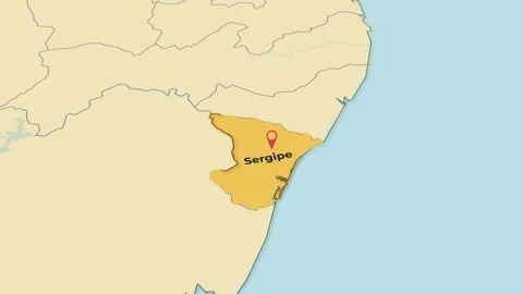 Brazil Sergipe Map Animation – State Highlight | 4K Vídeo Stock 347461938