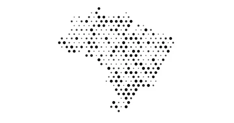 Brazil Shaped by Tech Pixel Circles Stock Footage 311590723